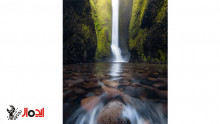 نکات ترکیب بندی در عکاسی از زاویه پایین ( low angel  ) از آبشار 