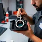 کلینینگ سنسور و سرویس دورهای کانن: راهنمای جامع نگهداری تخصصی دوربینهای کانن 10 تکنسین در حال کلینینگ سنسور کانن