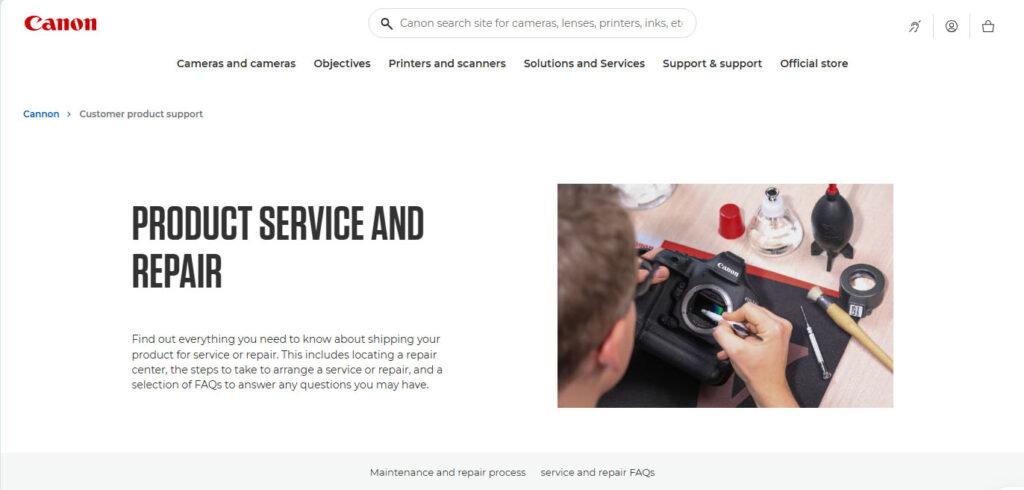 خدمات و تعمیرات کنون