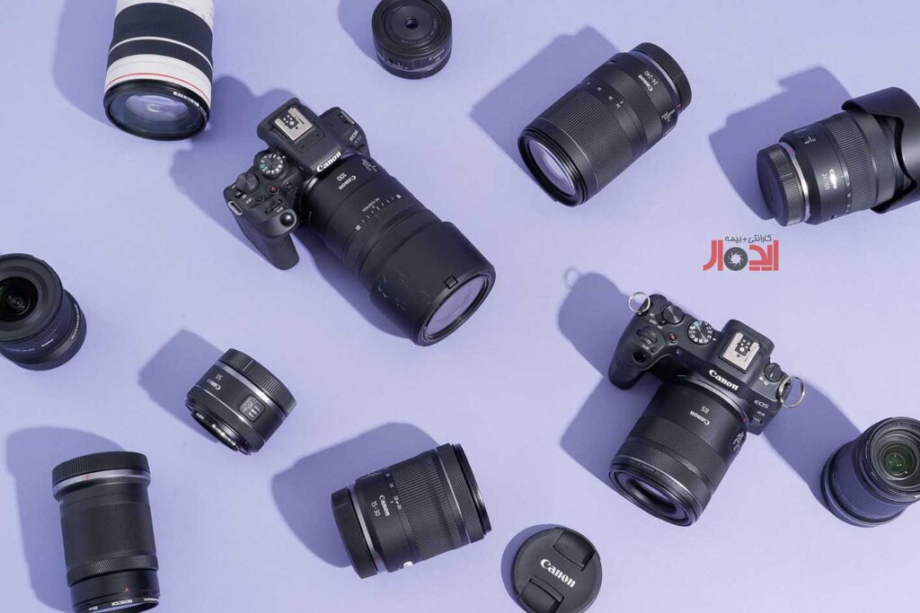 مجموعه‌ای از لنزهای مختلف کانن