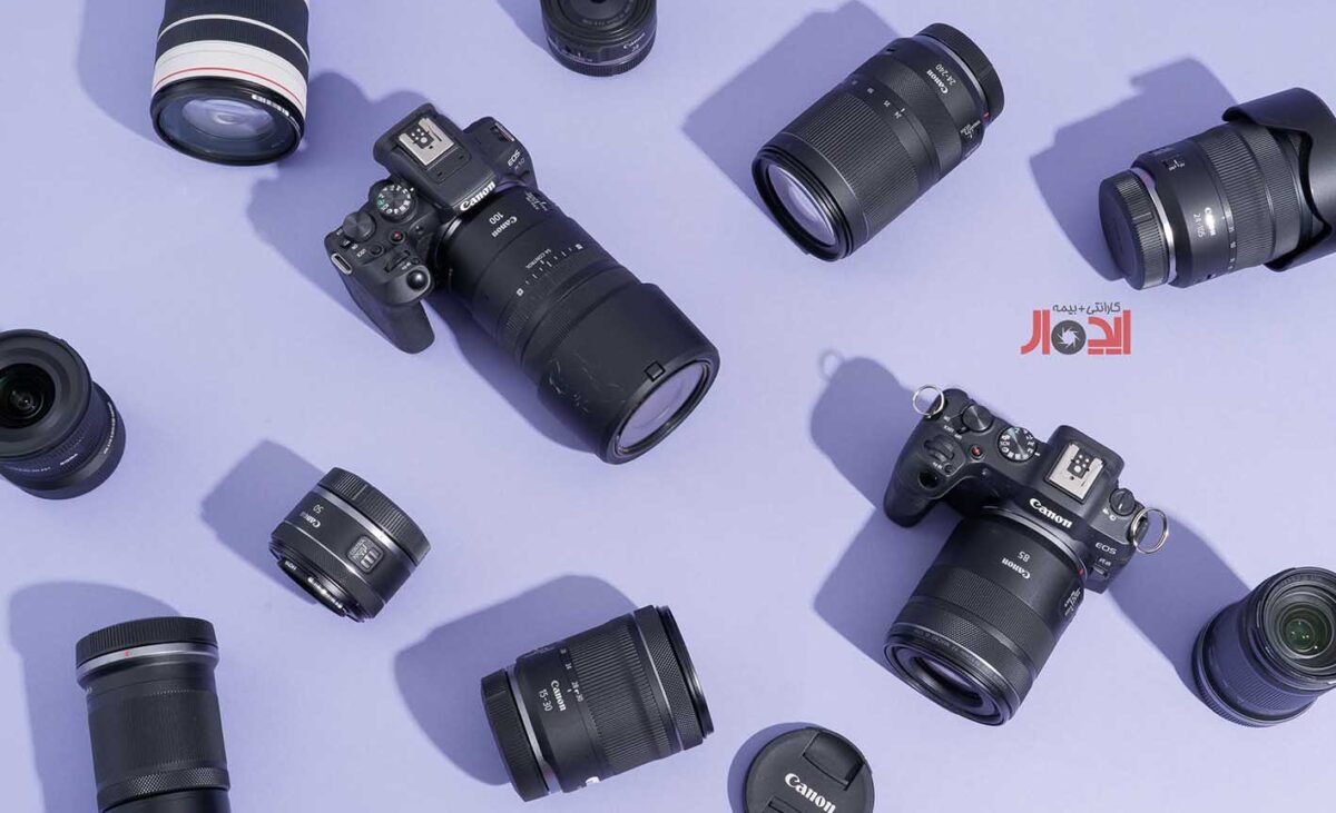 مجموعه‌ای از لنزهای مختلف کانن