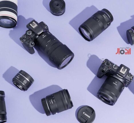 مجموعه‌ای از لنزهای مختلف کانن
