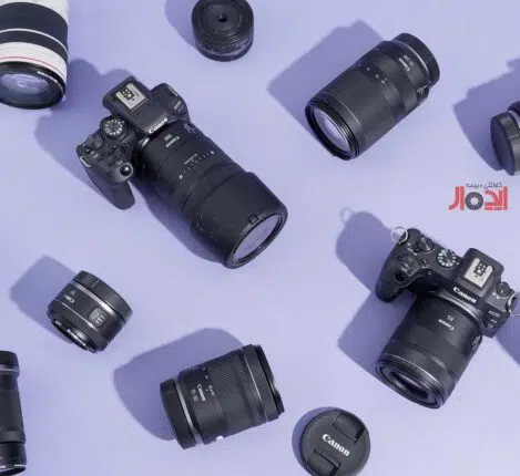 مجموعه‌ای از لنزهای مختلف کانن