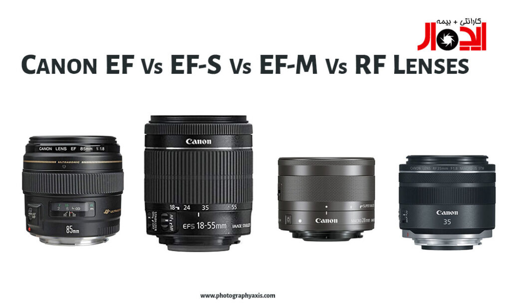 مانت‌های لنز EF در مقابل EF-S در مقابل EF-M در مقابل RF