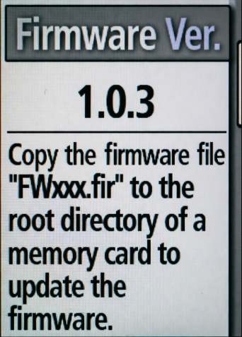 منوی تنظیمات دوربین کانن برای نمایش نسخه فریمور