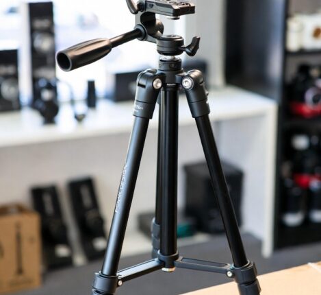 سه‌پایه Peak Design Pro به همراه اکسسوری Tilt Mod نصب شده که در حال فیلم‌برداری از یک سوژه متحرک است.