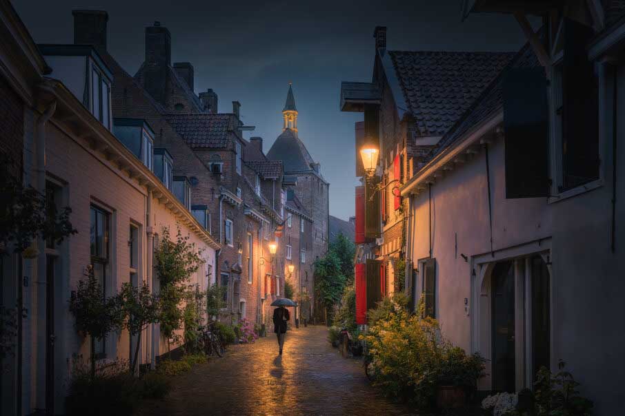 ثبت لحظه در خیابان با نور و سایه