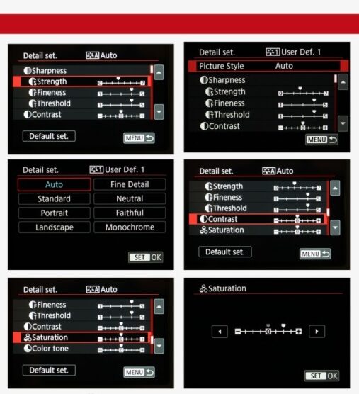 تنظیمات Picture Style