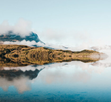 عکاسی از منظره تابستانی در سحرخیزی با مه صبحگاهی